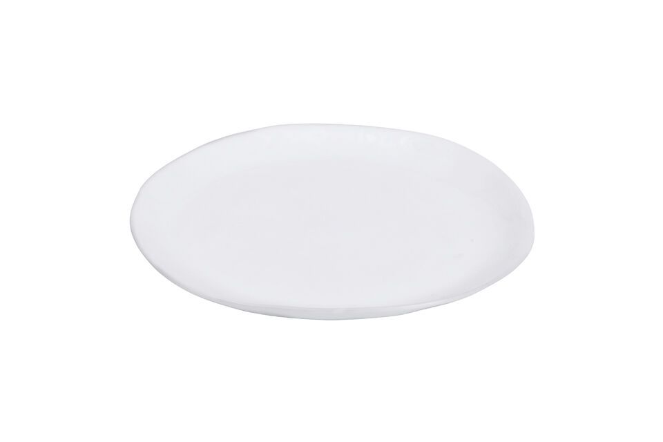 Assiette à dessert ovale en porcelaine blanche Porcelino White Pomax