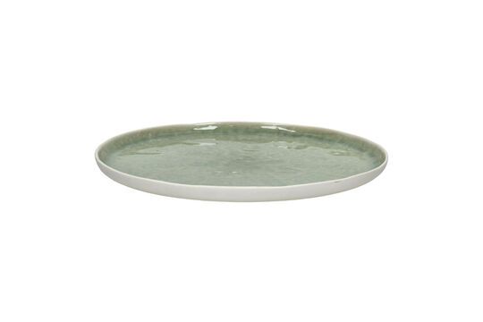 Assiette plate en porcelaine blanc et vert pâle Spiro Détouré