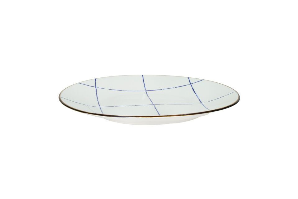 Assiette plate en porcelaine bleue Anafi Pomax