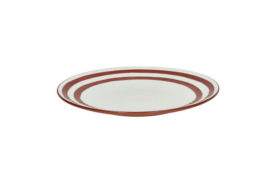 Assiette plate en porcelaine orange foncé Mykonos Pomax