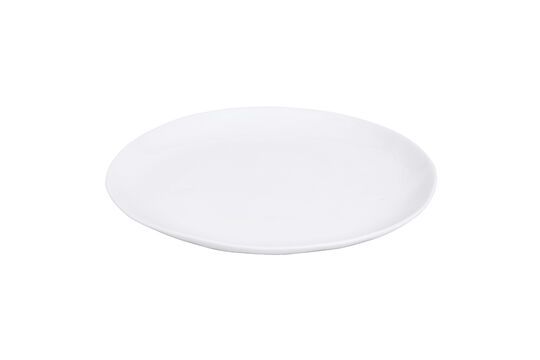 Assiette plate ovale en porcelaine blanche Porcelino White Détouré