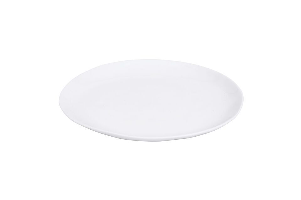 Assiette plate ovale en porcelaine blanche Porcelino White Pomax