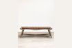 Miniature Banc en bois et cuir marron tressé Hemingway 1