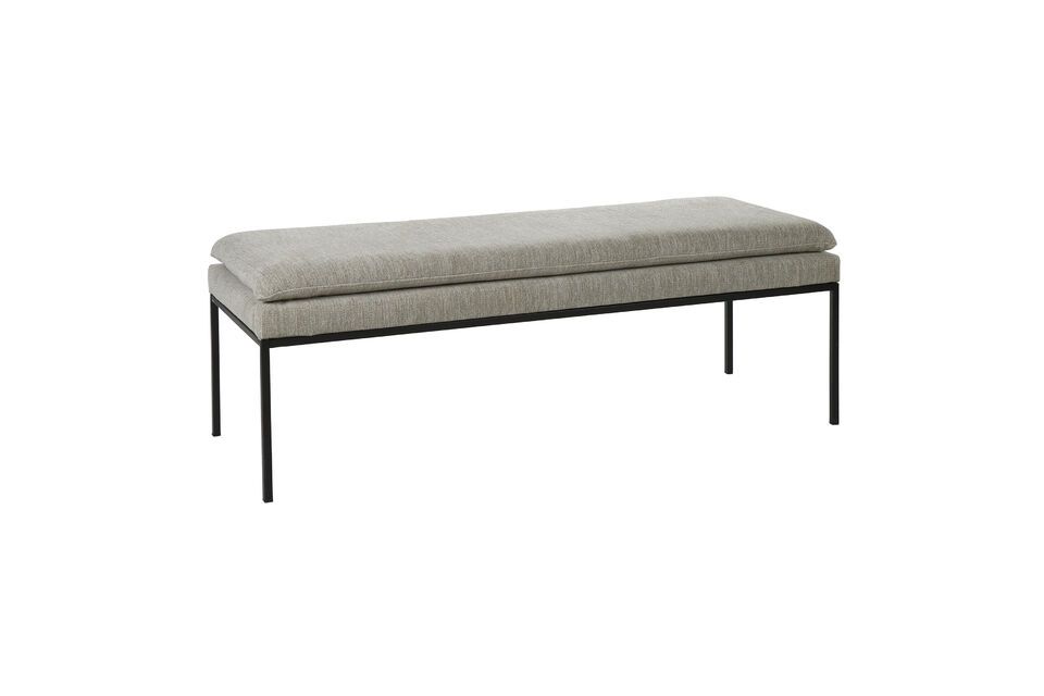 Banc en tissu gris Gallet Pomax