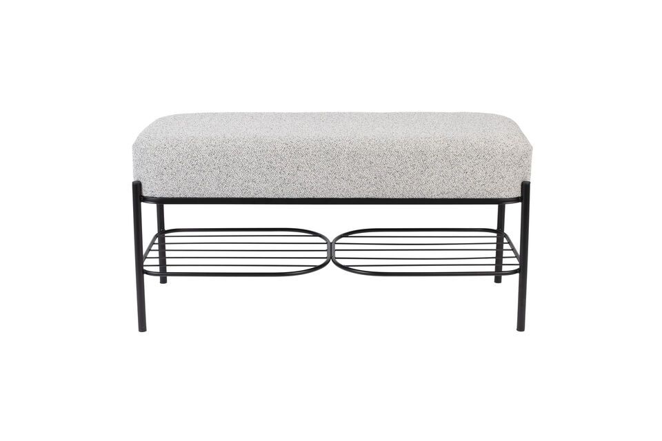 Banc en tissu gris Milou White Label