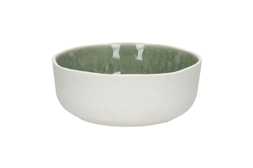 Bol à soupe en porcelaine blanc et vert pâle Spiro Pomax