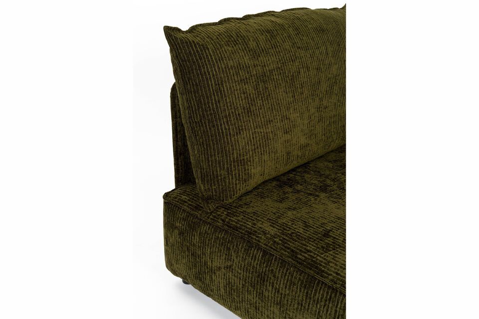 Revêtu d\'un tissu côtelé doux de couleur vert forêt