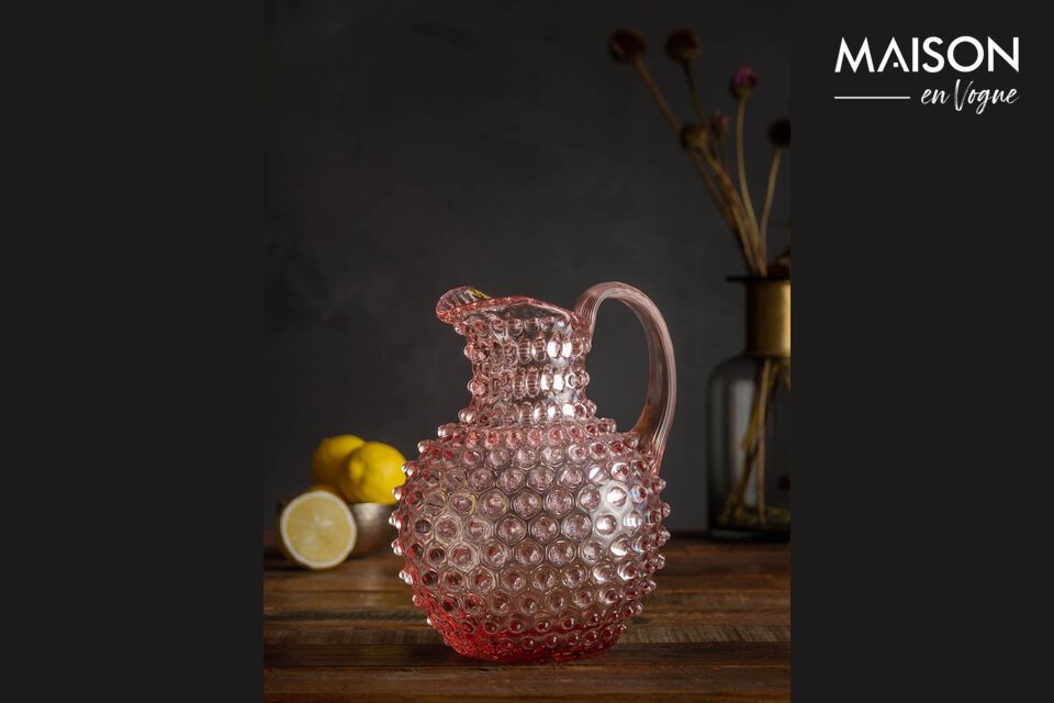 Carafe en verre rose Diamant Chehoma