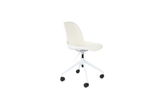 Chaise de bureau avec roues en tissu blanc Albert Kuip Détouré