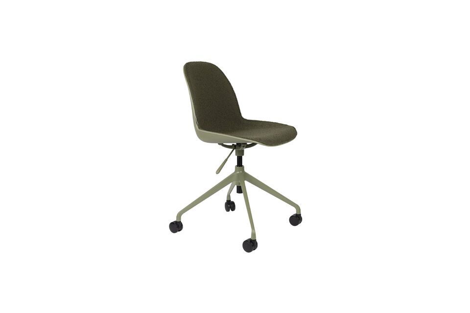 Chaise de bureau avec roues en tissu vert Albert Kuip Zuiver