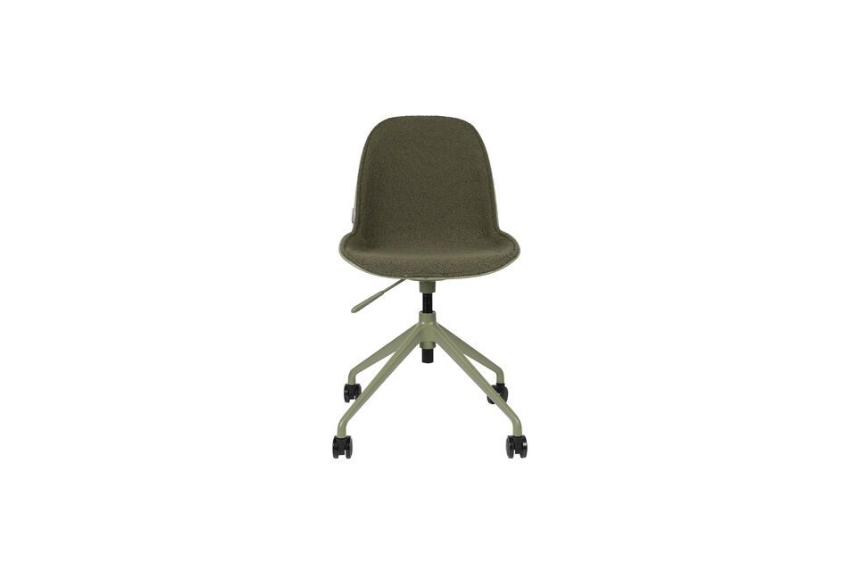 L\'assise est agréablement rembourrée et revêtue de tissu doux au coloris vert vivifiant