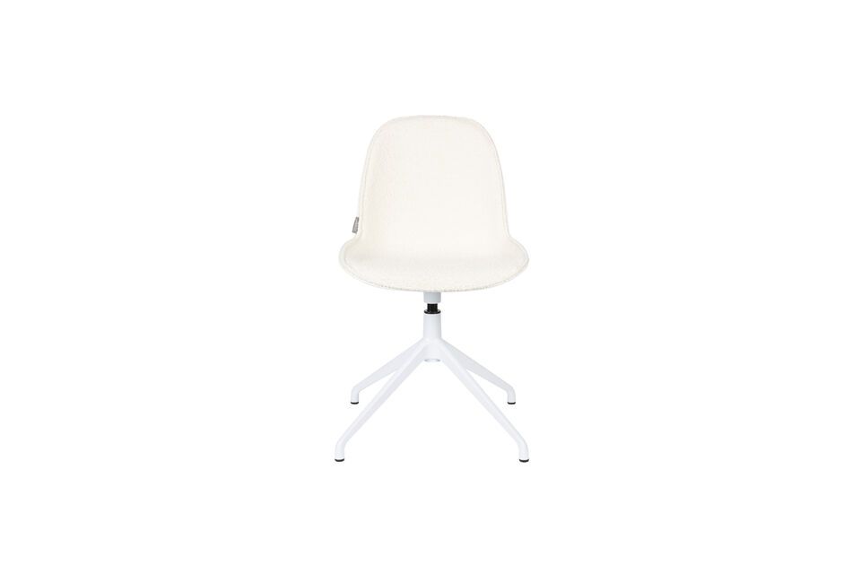 Chaise de bureau en bouclette blanc Albert Kuip - 8