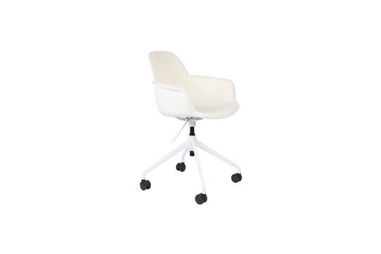 Chaise de bureau en plastique et tissu blanc Albert Kuip Détouré