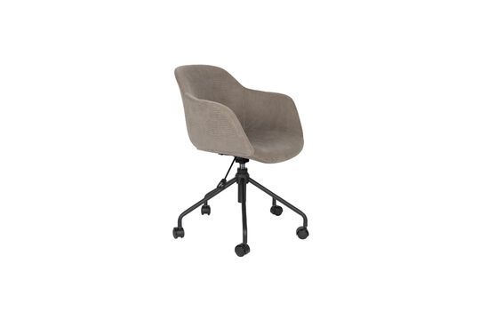 Chaise de bureau en tissu taupe Junzo Rib Détouré