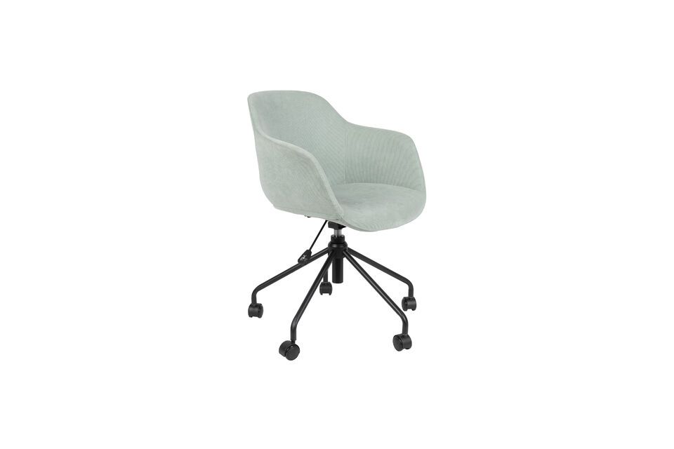 Chaise de bureau en tissu vert Junzo Rib White Label