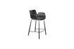 Miniature Chaise de comptoir en cuir PU noir Brit Ll 1