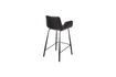 Miniature Chaise de comptoir en cuir PU noir Brit Ll 8