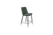 Miniature Chaise de comptoir en tissu vert foncé Lionel 1