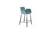 Miniature Chaise de comptoir en velours bleu Brit 1