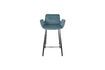 Miniature Chaise de comptoir en velours bleu Brit 4