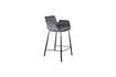 Miniature Chaise de comptoir en velours gris Brit 1