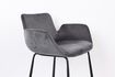 Miniature Chaise de comptoir en velours gris Brit 12