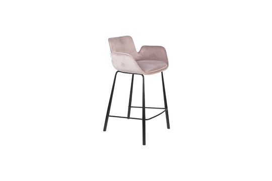 Chaise de comptoir en velours rose Brit Détouré