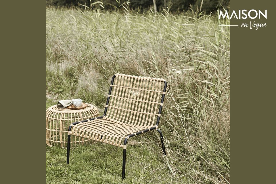 Chaise de jardin en osier clair Loka House Doctor