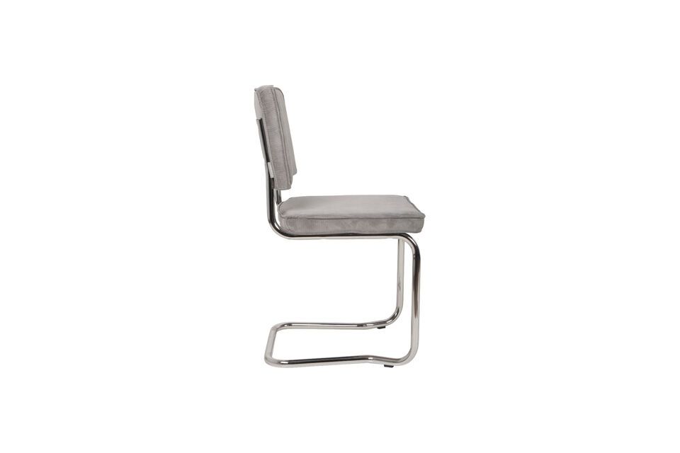 Chaise empilable en tissu gris clair Ridge Kink Rib - 8