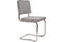 Miniature Chaise empilable en tissu gris clair Ridge Kink Rib Détouré