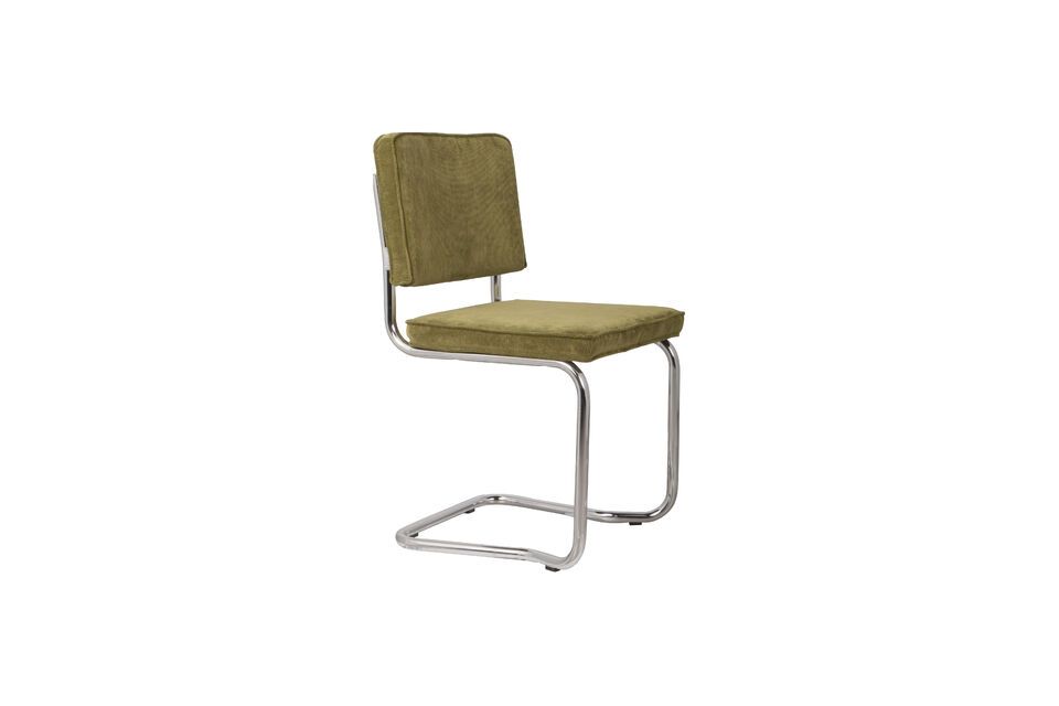 Chaise empilable en tissu vert Ridge Kink Rib Zuiver