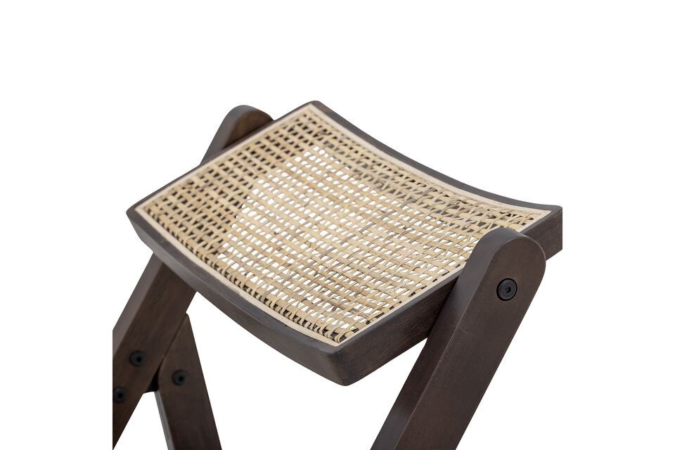 Chaise en bois verni et cannage Loupe - 5