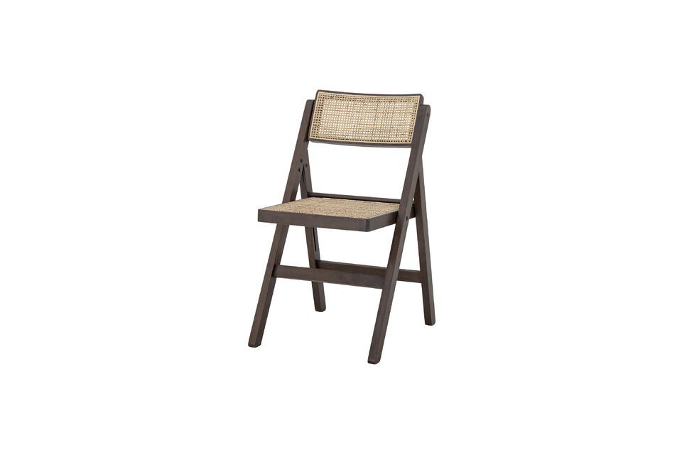 Chaise en bois verni et cannage Loupe Bloomingville