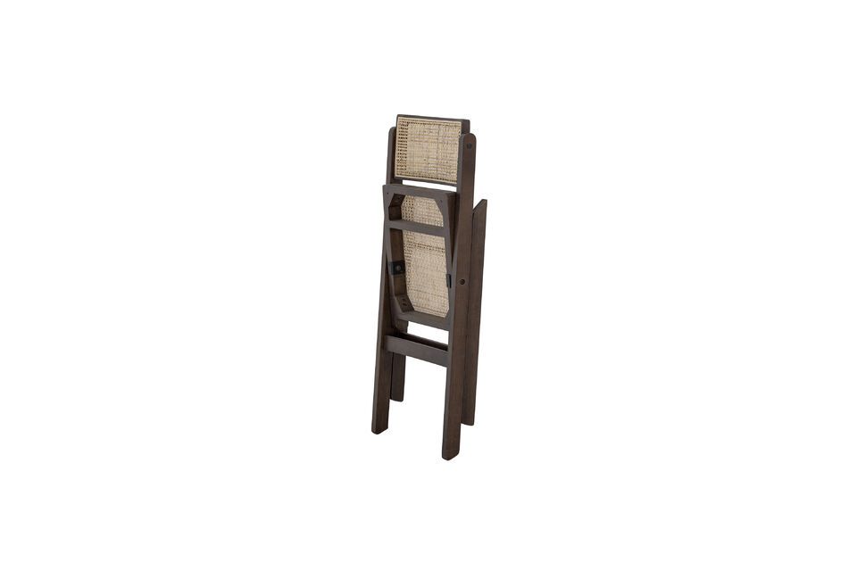 Chaise en bois verni et cannage Loupe - 4