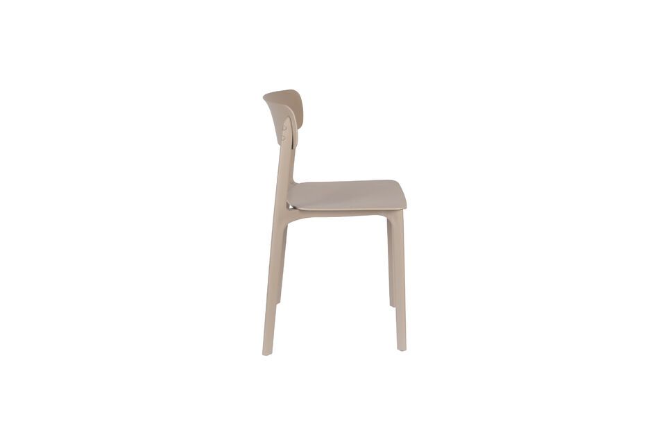 Chaise en plastique beige Clive - 10