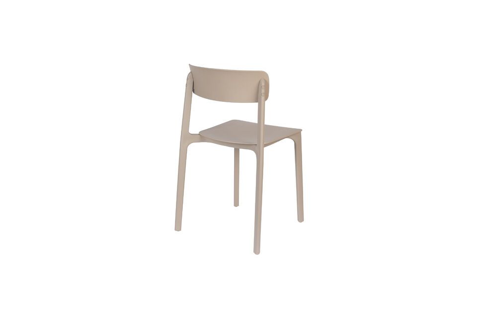 Chaise en plastique beige Clive - 11