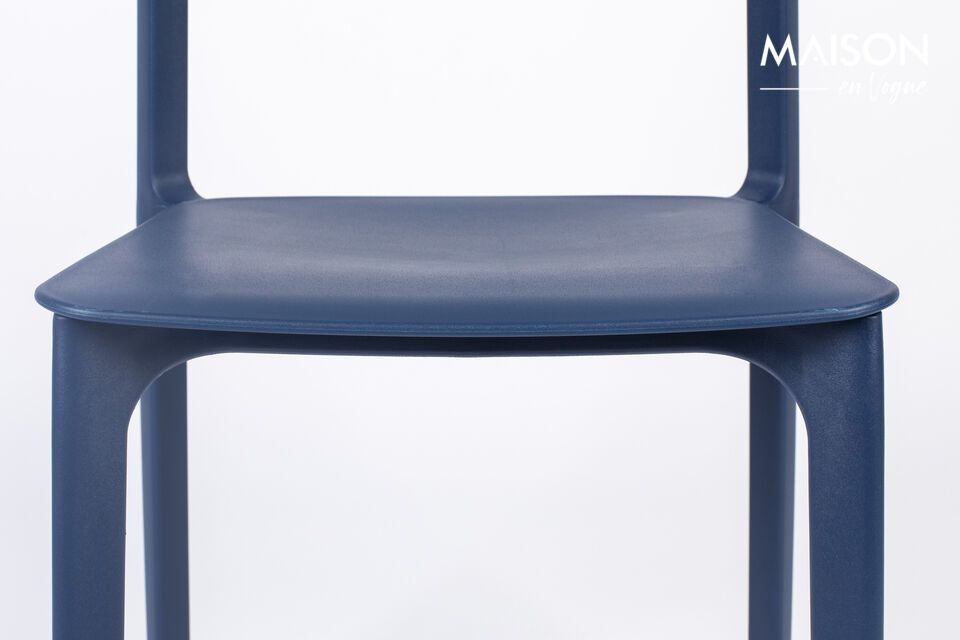 Chaise en plastique bleu Clive - 9