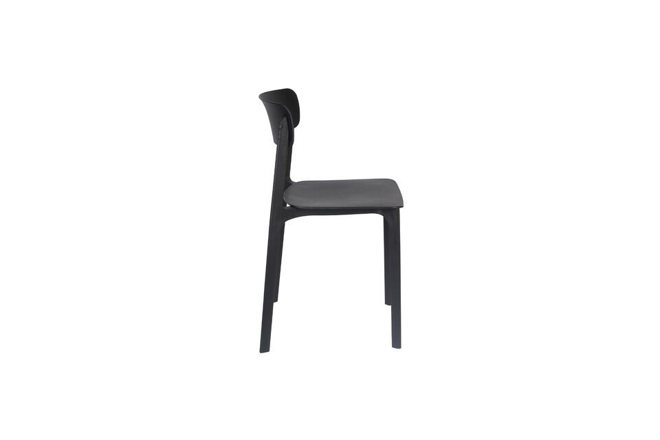 Chaise en plastique noir Clive - 8