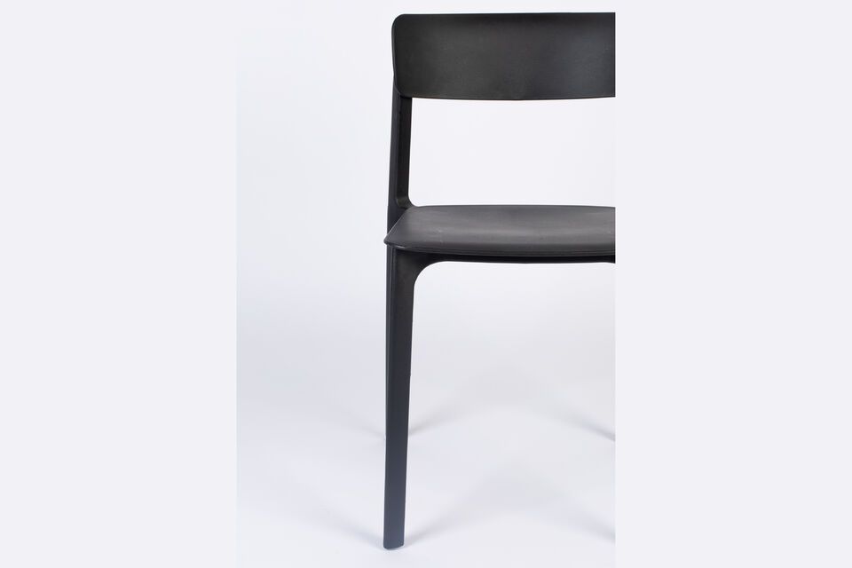 Chaise en plastique noir Clive - 9