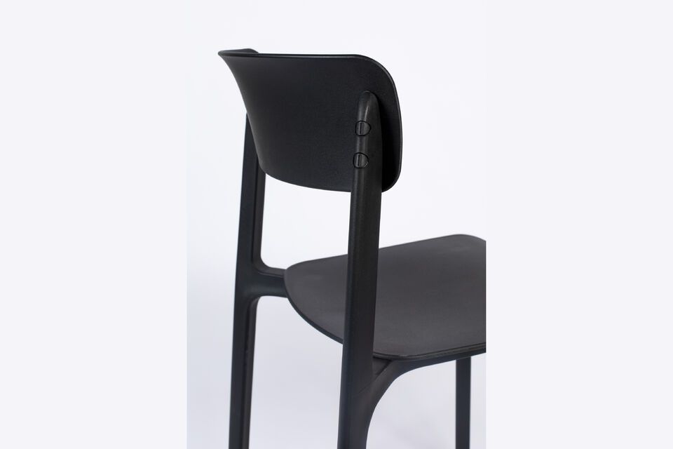 Chaise en plastique noir Clive - 12