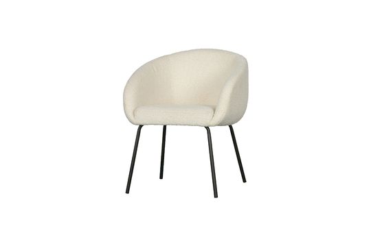 Chaise en polyester bouclé blanc Noelle Détouré