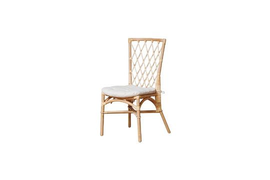 Chaise en rotin beige Croisillons