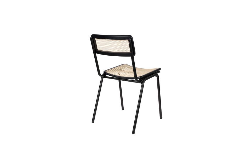 Chaise en rotin noir Jort - 11