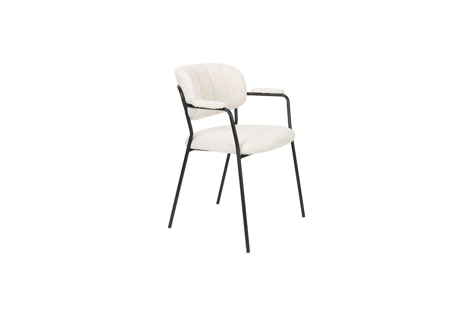 Chaise en tissu blanc Jolien White Label