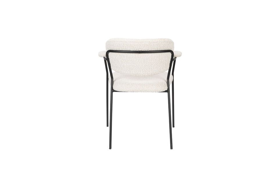 Chaise en tissu blanc Jolien - 9