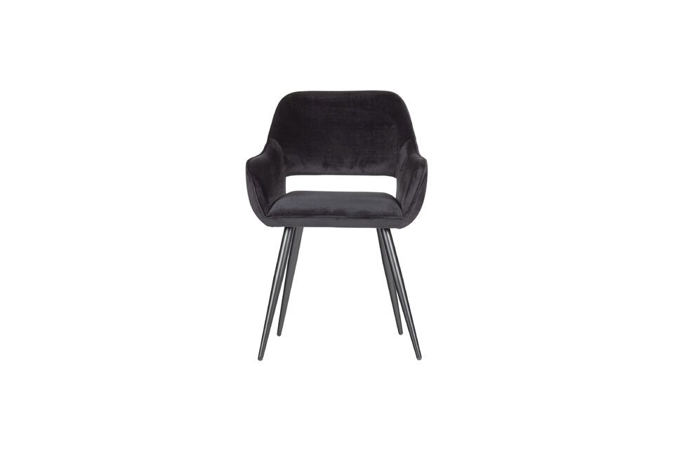 Chaise en velours noir Jelle Woood