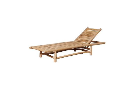 Chaise longue en teck beige Bora-Bora