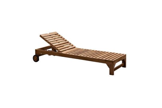 Chaise longue en teck beige Tirama