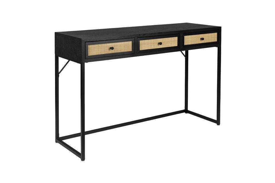 Console en rotin noir Guuji White Label