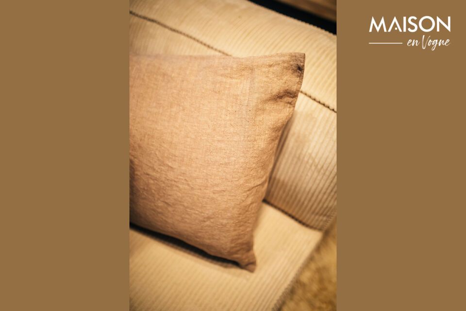 Coussin en coton beige Basics - 8